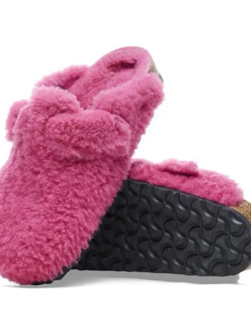 Birkenstock Boston Big Buckle Shearling Clog - Fuchsia Tulip